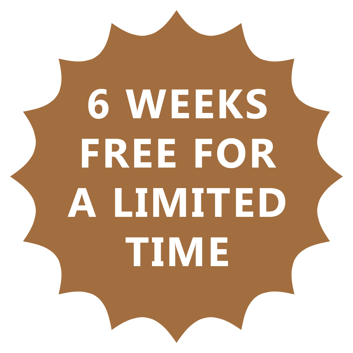 6 weeks free for a limited time