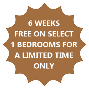 6 weeks free on select 1 bedrooms for a limited time only